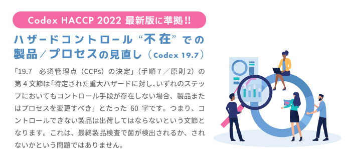 ハザードコントロール“不在”での製品/プロセスの見直し(Codex 19.7);HACCP 2022最新版に準拠!!