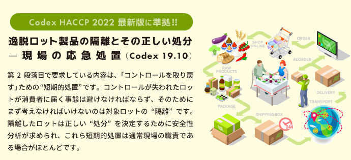 逸脱ロット製品の隔離とその正しい処分―現場の応急処置(Codex 19.10);HACCP 2022最新版に準拠!!