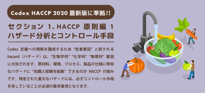 Codex HACCP 2020最新版に準拠!!  セクション1. HACCP原則編1：ハザード分析とコントロール手段